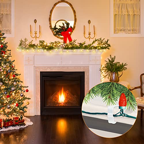 50 Pcs Outdoor Christmas Light Clips 1 5/8 Inch for Roof Gutters - White