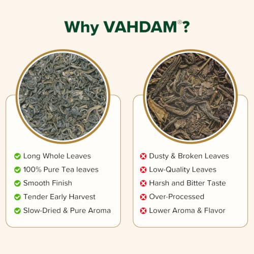 VAHDAM Himalayan Green Tea Loose Leaf 12oz - 170+ Cups, Long Leaf, Premium Himalayan Green Tea