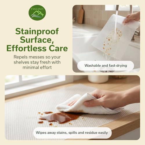 Non-Slip Clear Shelf Liner for Cabinets & Drawers - 17.7 in x 33 ft Thickened EVA