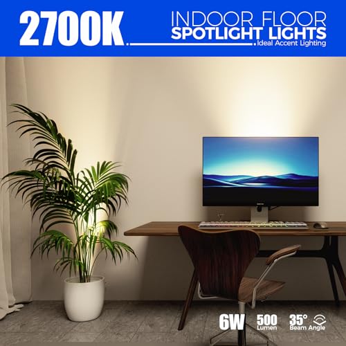 Indoor Uplighting Spotlight Set - 2700K E26, Black, 2 Pack, Detachable Lamp Head