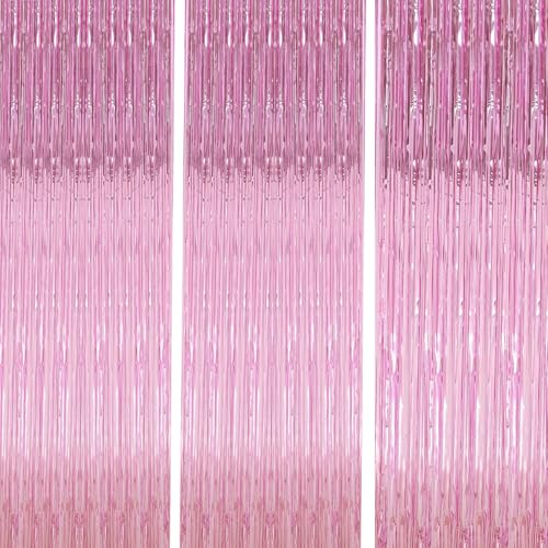 Birthday Party Decorations| 3 Pack 3.3 x 9.9 ft Blue Foil Fringe Curtains Party Supplies|Tinsel Curtain Backdrop for Parties, Glitter Streamers Backdrop for Birthday/Photo Booth Backdrops/Party Decor
