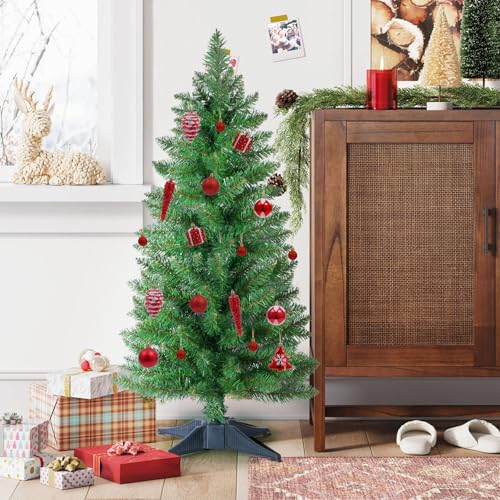 FLAGLY 3ft Artificial Christmas Tree - Green Mini Tabletop Pine with 4-Leg Base