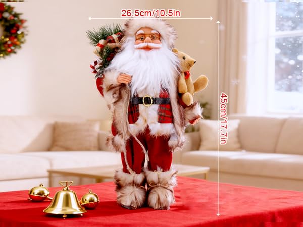 Eforcase Red Santa Claus Figurine - 18-Inch Christmas Standing Decor