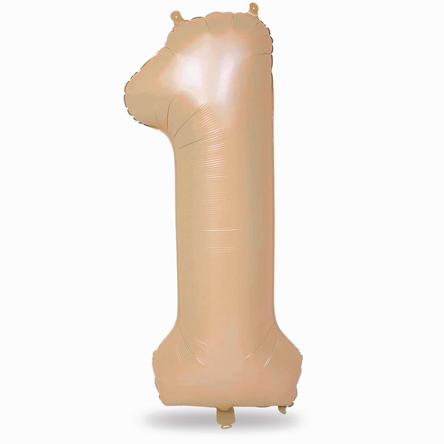 Nude Number 1 Balloons, 40 Inch Tan 1st Birthday Foil Balloon for Boys Girls, Giant Self Inflating Apricot Helium Foil Number Balloons 0-9 for Women Men 1st 11th Anniversary Party Decorations Supplies