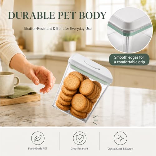 Homflai 6-Piece Airtight Food Storage Containers Set - Clear Stackable Pop Lids