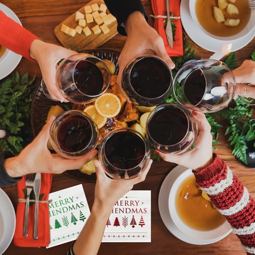 Merry Friendsmas Napkins – 52 Pack Cocktail Size Red & Green Paper Napkins