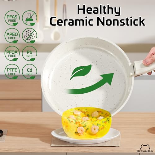 Cream White 23-Piece Non-Stick Pot and Pan Set with Detachable Handles - Space Saving Cookware