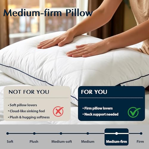 Pacific Coast Premium Goose Feather & Down Bed Pillow - Standard Size, Hotel Quality, Medium-Firm, 1-Pack (Variation: Standard)