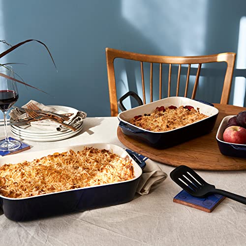 STAUB 3-Piece Ceramic Baking Dish Set Dark Blue Oven Safe Up To 570°F