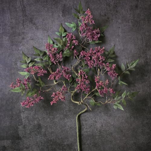 Artificial Nandina Berry Stems 36 Inch - Dusty Plum, 2 Pack for Vase Decor - Realistic Faux Flowers