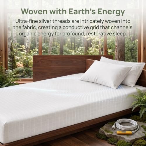 King Grounding Sheet with Silver Fibers, Organic Cotton, 78x80 inches, White - Sleep Therapy