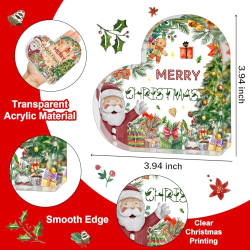ZsaTuiy Christmas Decorations - Merry Christmas Tabletop Acrylic Heart (Variation: christmas11)
