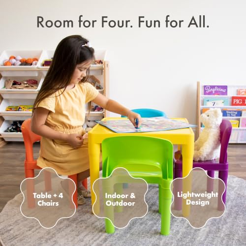 Humble Crew Toddler Table and Chair Set for Kids, Indoor Outdoor,
