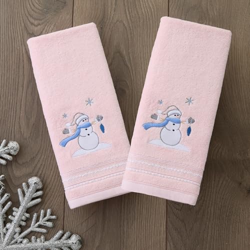 SKL Home Christmas/Winter Glam Snowman 100% Cotton Embroidered 2pc
