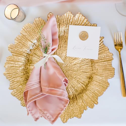 24 Pcs Gold Reef Charger Plates 13-inch Decorative Tableware Set