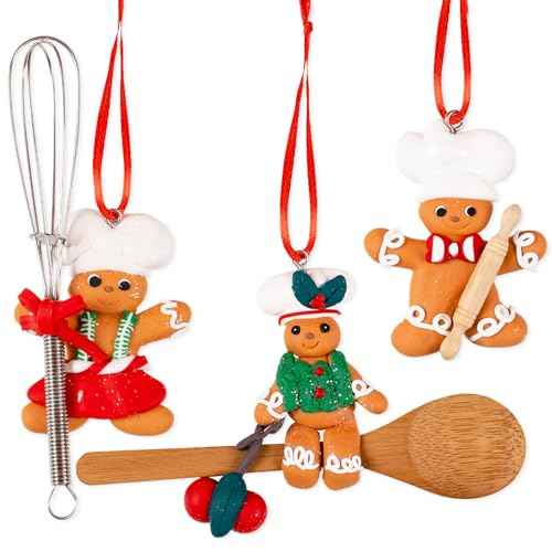 GuassLee Chef Gingerbread Christmas Decorations for Tree Apron Ornaments for Kids Christmas Tree Kitchen Baking Home Decor