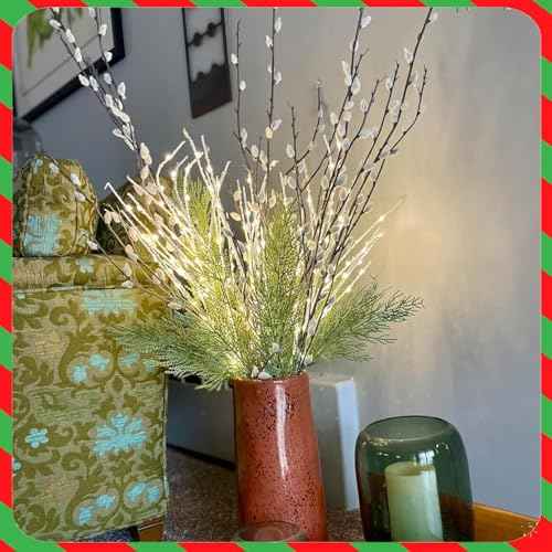 30pcs Evergreen Fake Pine Needles Picks, Artificial Pine Branches for Christmas Tree Filler, Christmas Greenery Stems DIY Accessories for Wreath Making Supplies Holiday Decor (30)