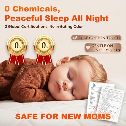 Grey Bi-Fold Memory Foam Pack and Play Mattress Pad 38x26x3 for Baby Cribs