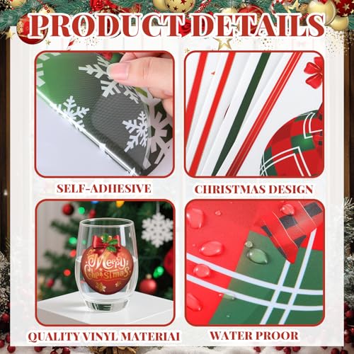 Simgoing 12 Sheets Christmas Window Clings - Removable Ball Ornaments