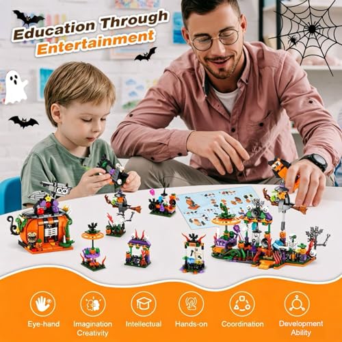 Rohxizw Halloween Advent Calendar 2026 - 31 Days Countdown Spooky Haunted House Building Blocks - CT-Halloween