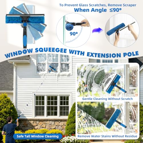 High Reach Duster Kit with 3-12FT Telescopic Extension Pole for Ceiling & Fan Cleaning