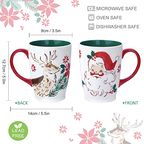 NymphFable 20 oz Hand-Painted Santa Claus Mug - Ceramic Coffee & Tea Cup