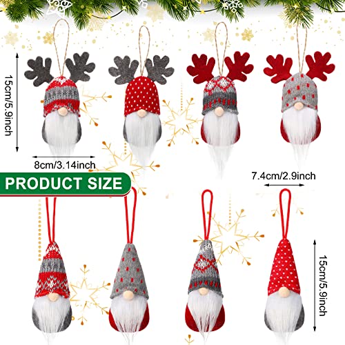 Skylety 48 Pieces Gnome Christmas Tree Ornaments – Plush Hanging Decorations, 24 Variations