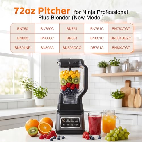 72 oz Blender Pitcher Replacement for Ninja Professional Plus BN750 BN751 BN801 - GuanQiao