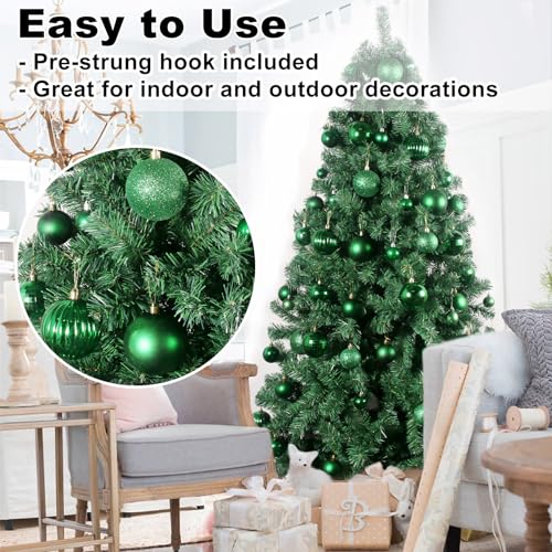Emerald Green 3.2" Large Christmas Balls - Tree Decoration Ornaments