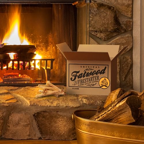 10 Lb Bulk Firewood Fire Starter Sticks - All-Natural Pine for Indoor Outdoor Fireplaces, Campfires, BBQ Grills