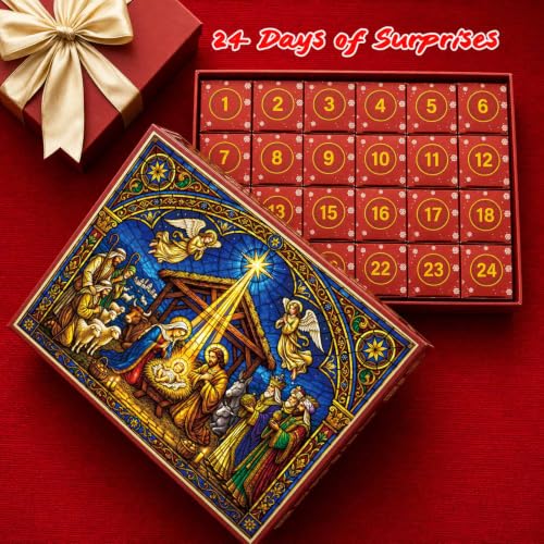 Nativity Advent Calendar Puzzle 1008-Piece, 24-Day Christmas Countdown for Adults
