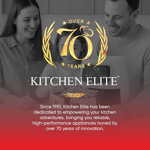 Kitchen Elite 5.5 Qt Pink Digital Air Fryer Oven - 7-in-1 Versatile Countertop Cooker
