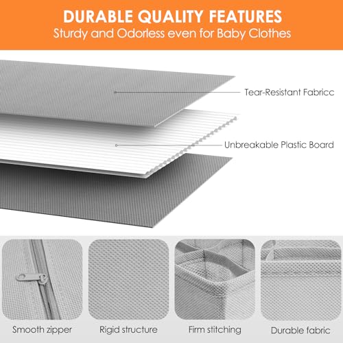Criusia 12 Pack Drawer Organizer Dividers with 116 Compartments - Grey