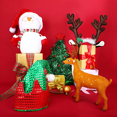 Adult Christmas Hat Set with Santa, Elf, Tree & Reindeer Antler Headband