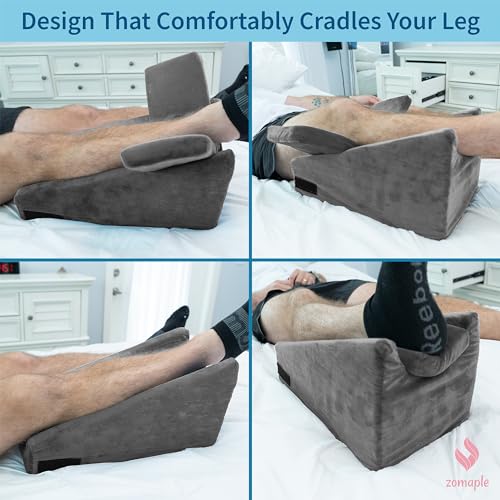 Zomaple Charcoal Grey Arm Elevation Pillow Set with Gel Pack for Wrist & Elbow Recovery