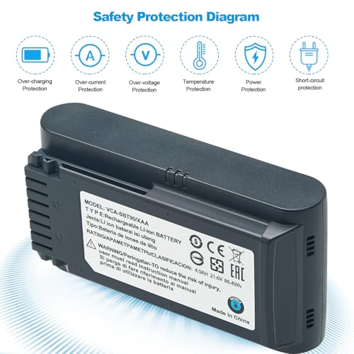 4000mAh Replacement Battery for Samsung Jet 60 70 75 90 Series Cordless Vacuum Cleaner