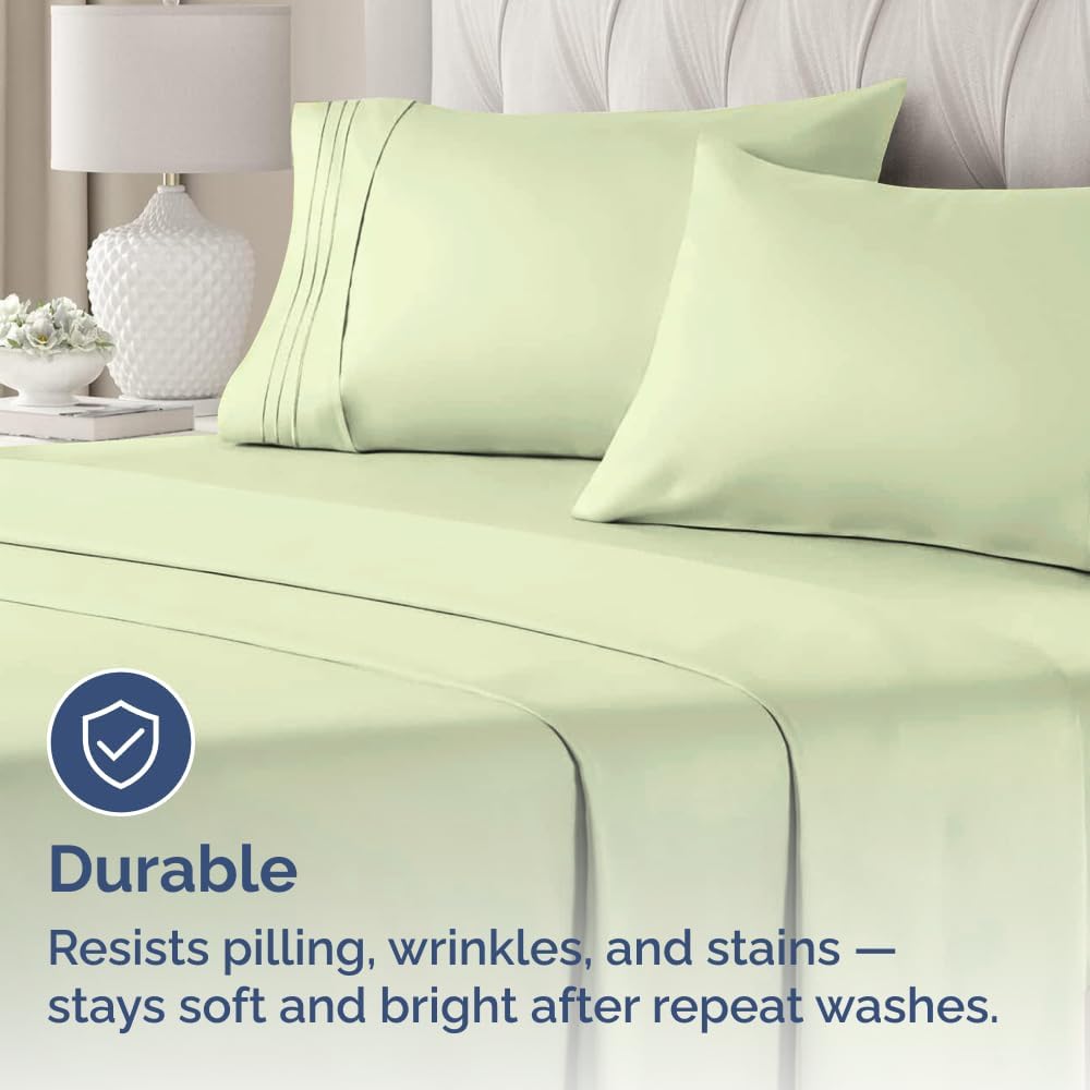 King Standard Pillow Cases - Soft Hotel Quality Covers for Comfy Bedding | Set of 4 in Light Sage Green