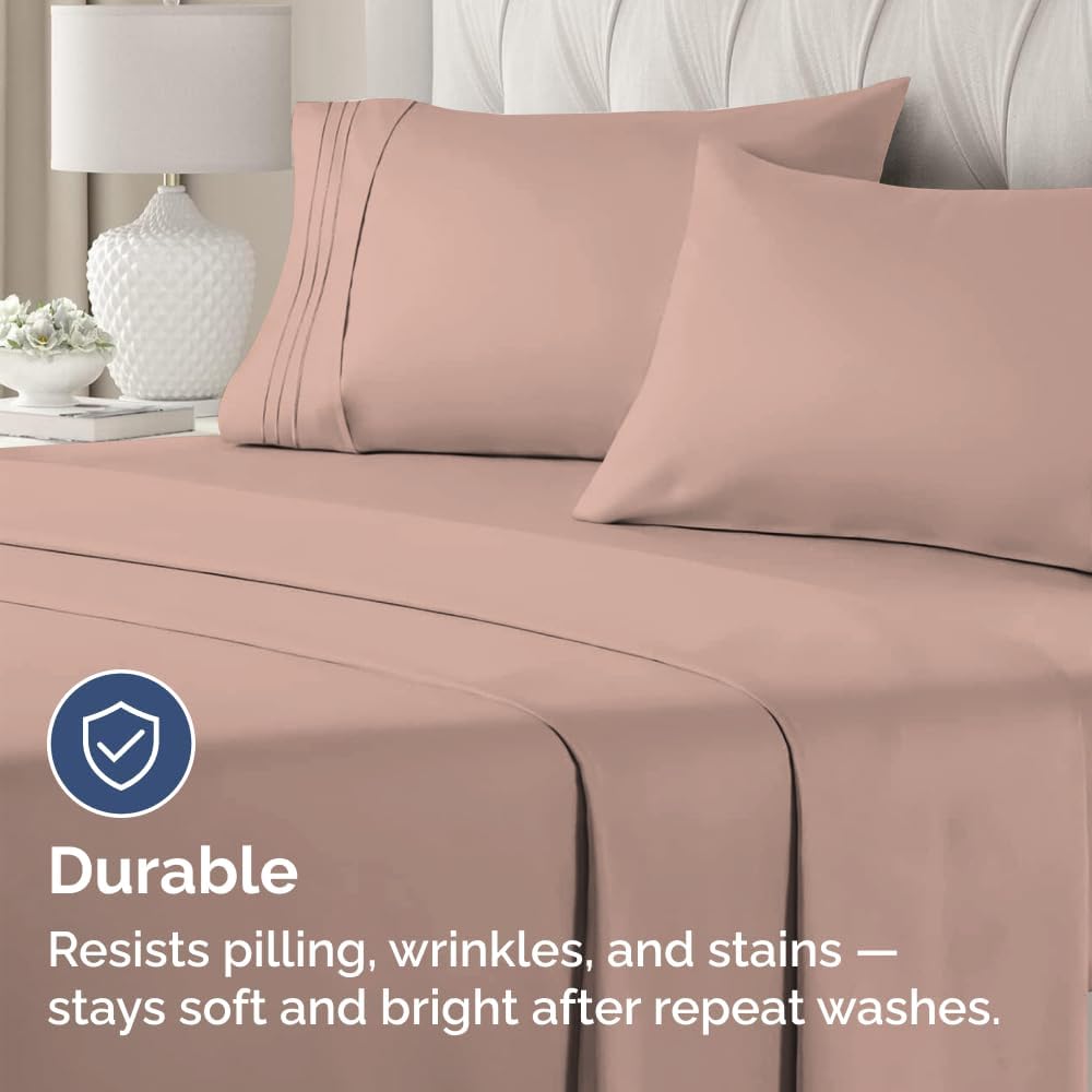 Skiennix Body Pillowcases Set of 2 | Soft 20x54 Long Pillow Covers for Side Sleepers - Wrinkle-Free, Machine Washable, Mauve