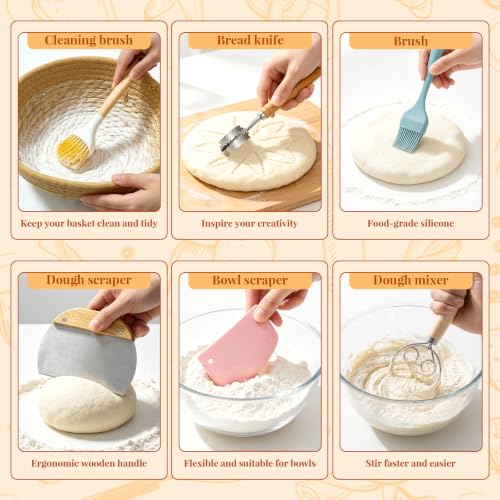 Huobojiji Yellow Sourdough Bread Baking Kit with Baskets & Tools
