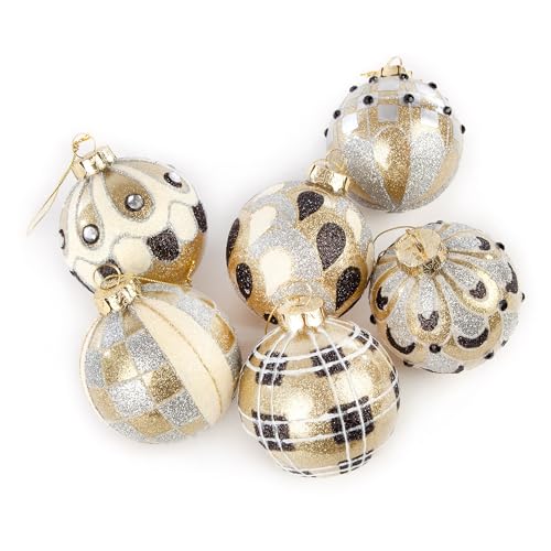 MACKENZIE-CHILDS Glass Ball Ornament Set, Golden Hour