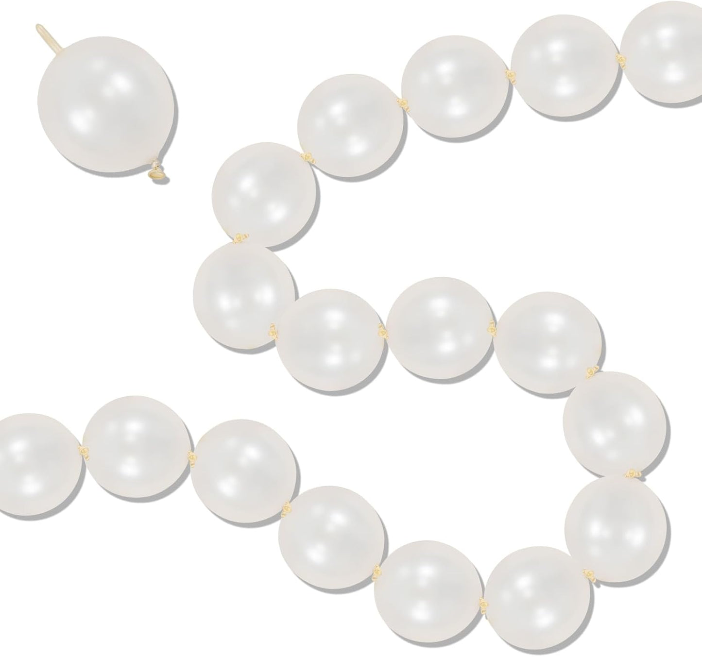 Skiennix Pearl White Linking Balloons - 100PCS 6 Inch Quick Link Balloons for Wedding & Party Decor