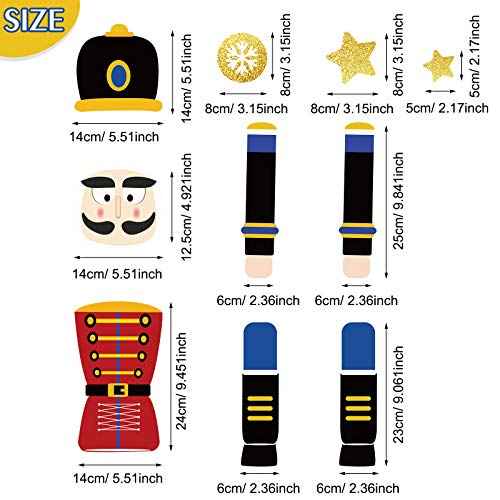 Frienda 10 Pcs Christmas Nutcracker Refrigerator Magnets Xmas Fridge Magnet Stickers Cute Funny Soldier Nutcracker Sign Christmas Holiday Door Garage Office Cabinets Decoration(Classic,Red Blue)