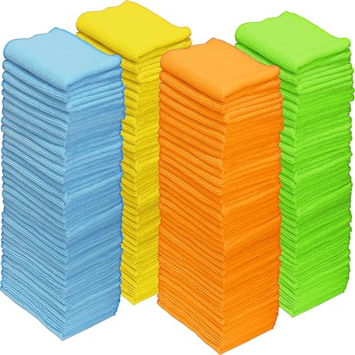 12x16 Microfiber Cleaning Cloths 150 Pack - Multi-Color, Scratch-Free & Absorbent