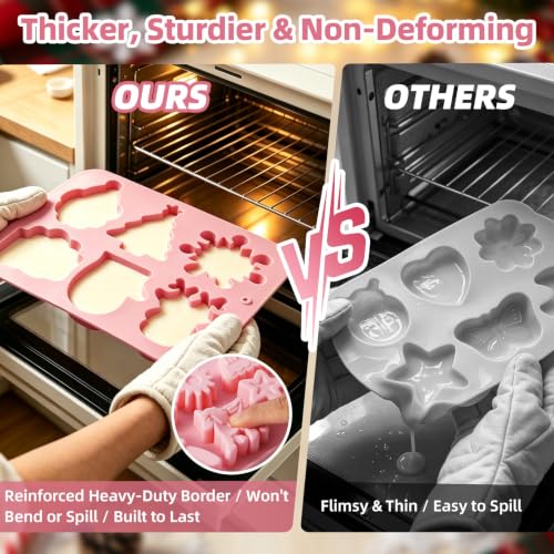 QIBOLT Mix Food Grade Silicone Chocolate & Candy Molds Set - 3-piece