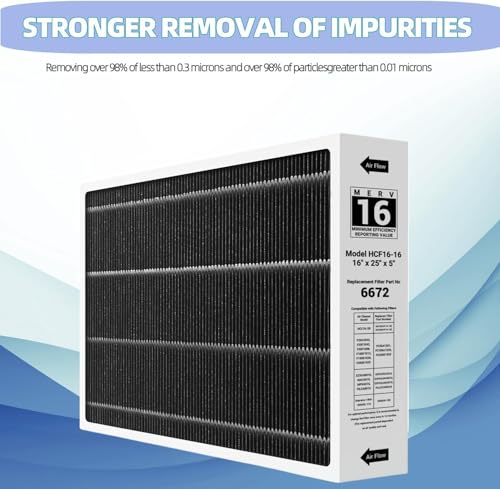 Foglapius 16x25x5 MERV 16 Furnace Air Filter Pack of 2 Compatible with Lennox X6672