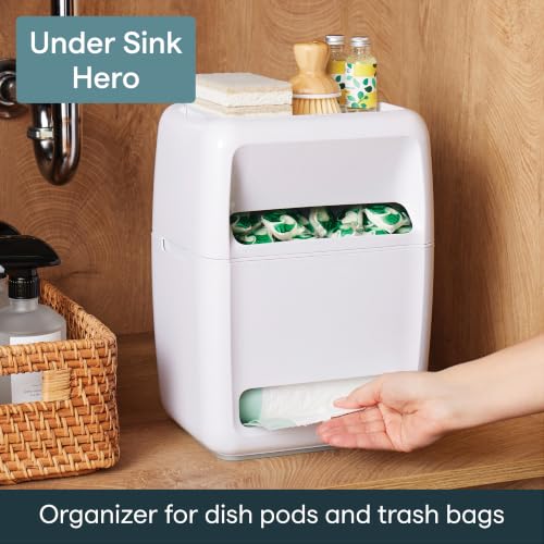YouCopia SinkSuite Bag & Pod Dispenser - Standing Garbage & Dishwasher Pod Organizer - Variation of Bag & Pod Dispenser