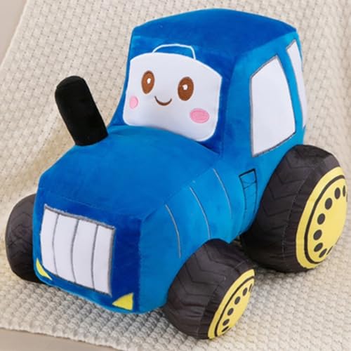 Car Plush Tractor Stuffed Cushion Truck Toy Super Cute Car Plush Pillow,Tractor Pillow Sofa Cushion Gift for Kids Or Lovers in Valentine's Day, Christmas or Birthday (Blue)