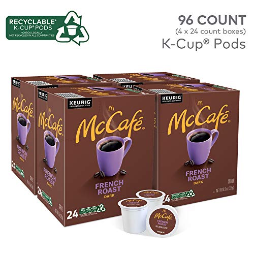 McCafé French Roast Coffee Pods 24 Count Pack of 4 for Keurig K-Cup Brewers