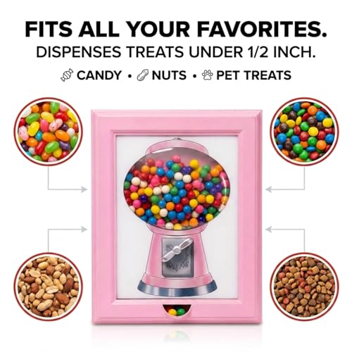 Pink Eye Candy Frame Candy Dispenser Gumball Machine Wall Mount & Tabletop