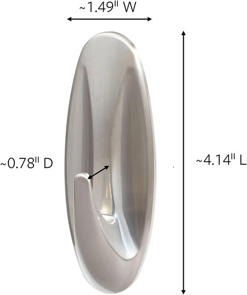 Command Large Designer Hook - Damage-Free Hanging Solution | Holds Up to 5 lb, Brushed Nickel Finish